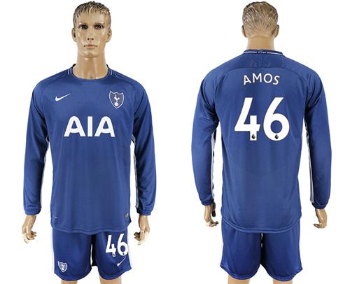 Tottenham Hotspur #46 Amos Away Long Sleeves Soccer Club Jersey